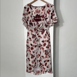 Max Studio Burgundy Floral High Low Dress